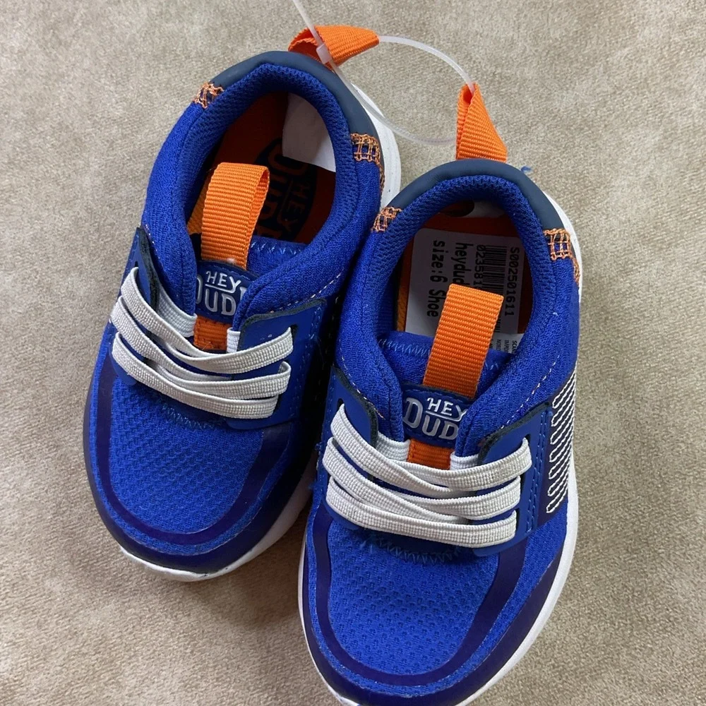 Hey Dude Shoes Sz C6 Sneakers Loafers Sirocco Play Varsity Child Blue
